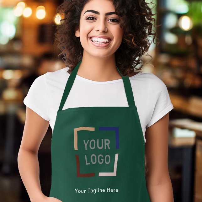 Tablier Logo simple personnalisé de l'entreprise personnal (Simple Custom Company Logo personalized green Apro Apron)