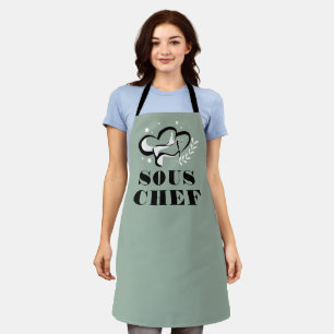 Tablier Logo sous Chef Black White Food