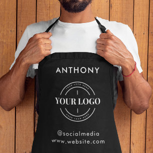 Tablier Logo sur mesure Entreprise Moderne Minimal Noir