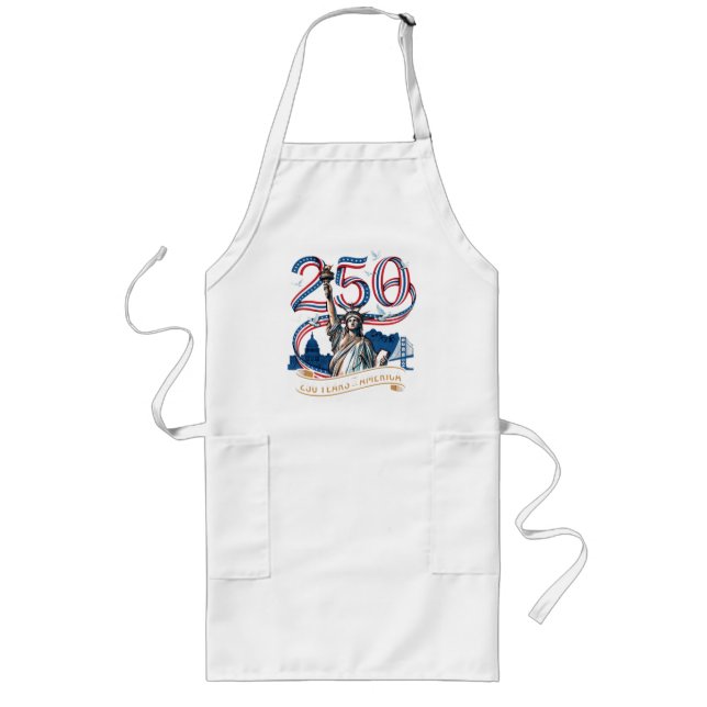 Tablier Long 250 Ans Anniversaire Amérique 1776 2026 (Devant)