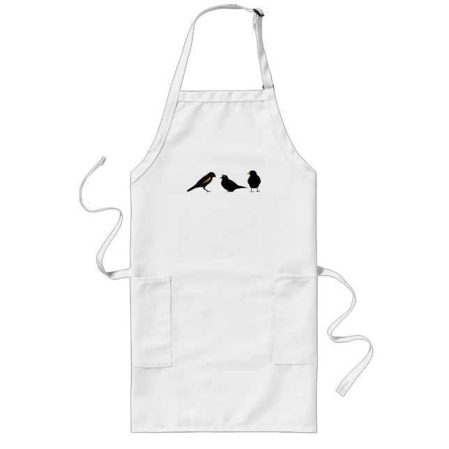 Tablier Long 3 petits oiseaux par l'erndub (Devant)