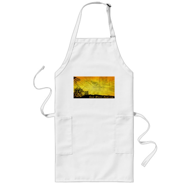 Tablier Long 4 juillet Iwo Jima God Bless America Apron (Devant)