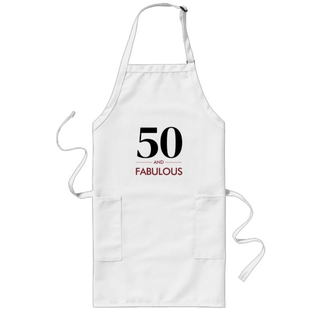 Tablier Long 50 ans et Fabuleux Fête d'anniversaire au vin de c (Devant)