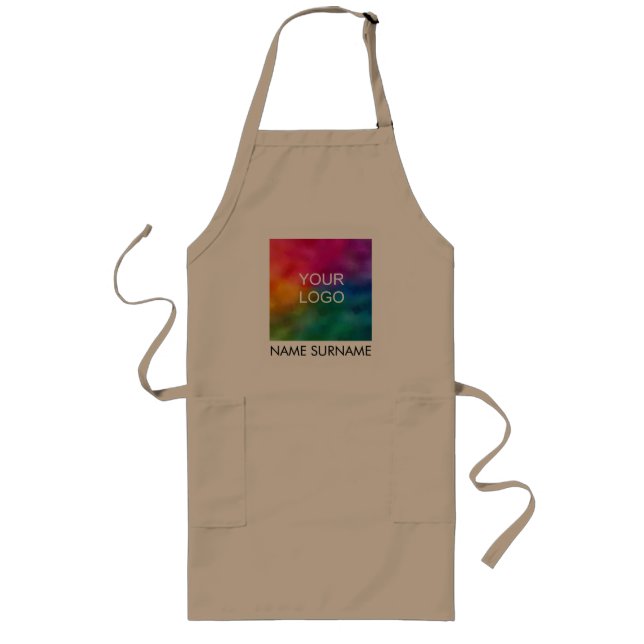 Tablier Long Adulte Apron Ajouter Votre Nom Nom Nom Entreprise  (Devant)