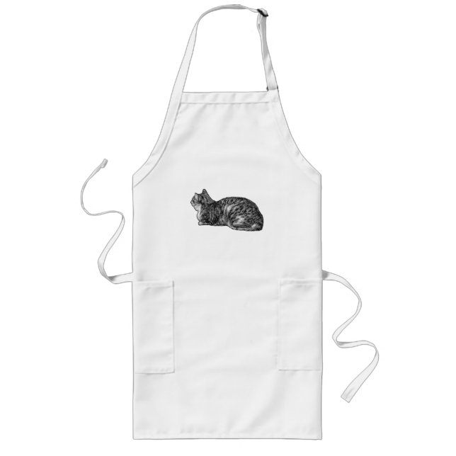 Tablier Long Aide-cuisine, style Tabby (Devant)