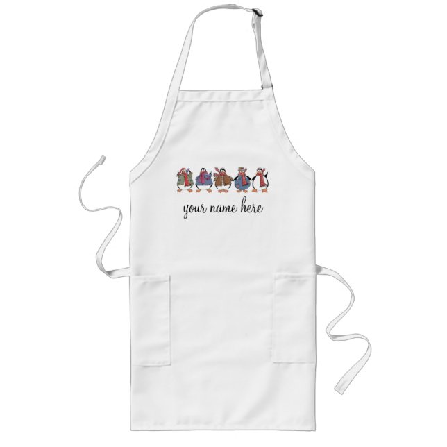 Tablier Long Aire de cuisson de vacances personnalisée (Devant)