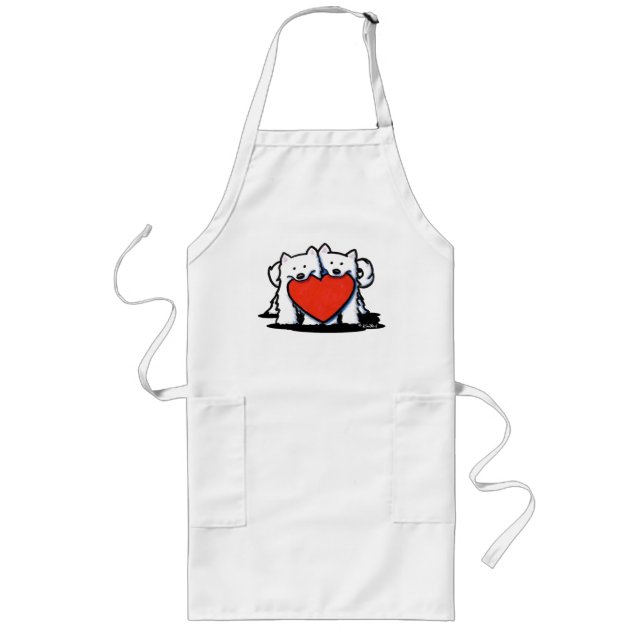 Tablier Long American Eskimo Heart Duo Adulte Adulte Apron (Devant)