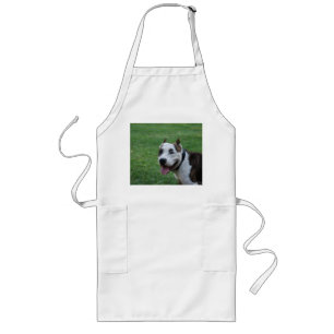 Tablier Long american pit bull terrier souriant