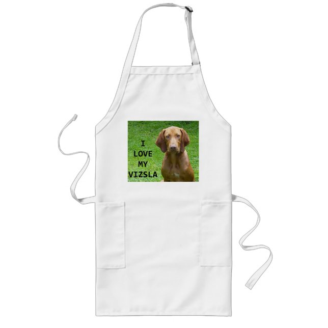 Tablier Long amour de vizsla avec photo (Devant)