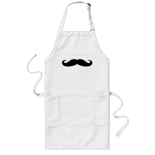 Tablier Long Amoureux tablier de moustache noire pour hommes fe (Devant)