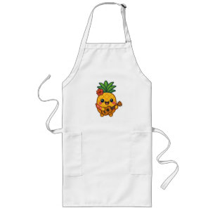 Tablier Long Ananas souriant Kawaii - Tropical