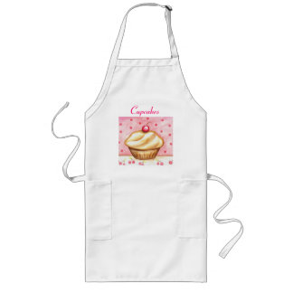 Tablier Long Apron cerise Cupcake