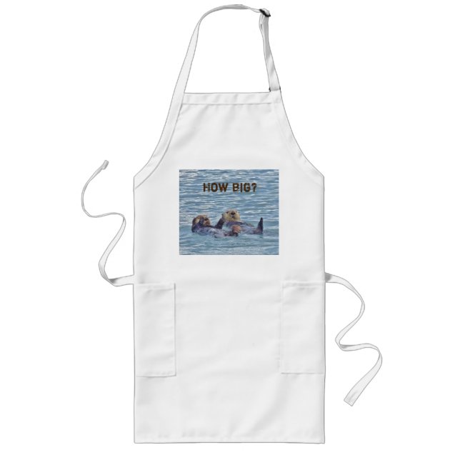 Tablier Long Apron long avec loutres de mer (Devant)