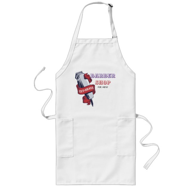 TABLIER LONG APRONS BARBER SHOP POUR MENUS (Devant)