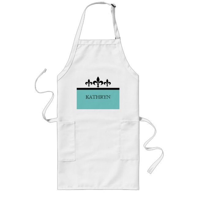Tablier Long Aqua Swanky Fleur De Lis Apron (Devant)