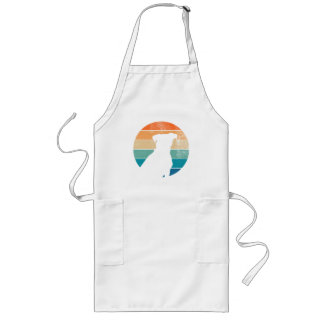 Tablier Long Arrière-plan en silhouette de chien rétro - Vintag