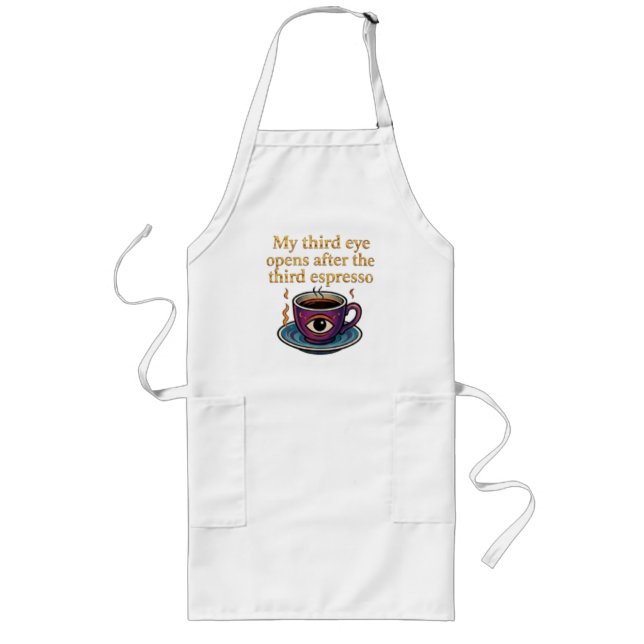 Tablier Long Art de café mystique moderne Ma collection du troi (Devant)