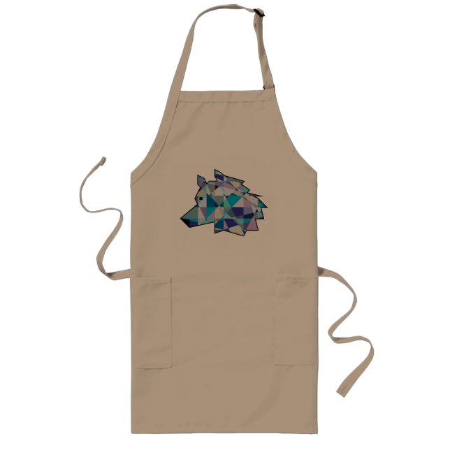 Tablier Long Art graphique original Wolf Head | Profil du visag (Devant)
