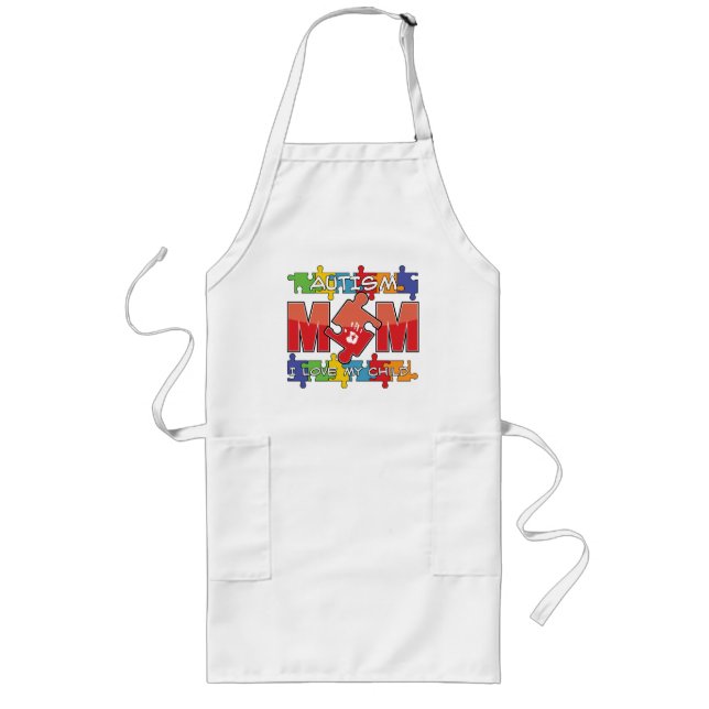 Tablier Long Autisme Maman - J'aime mon enfant (Devant)