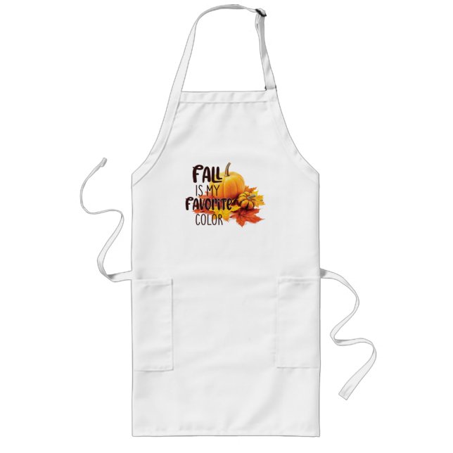 Tablier Long Automne est ma couleur préférée - Citrouille & Feu (Devant)