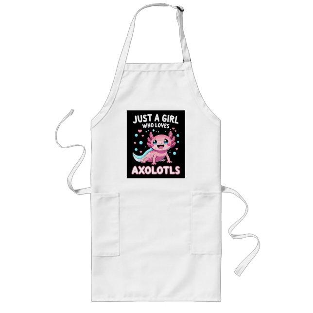 Tablier Long Axolotl Kawaii Juste Une Fille Qui Aime Les Axolot (Devant)
