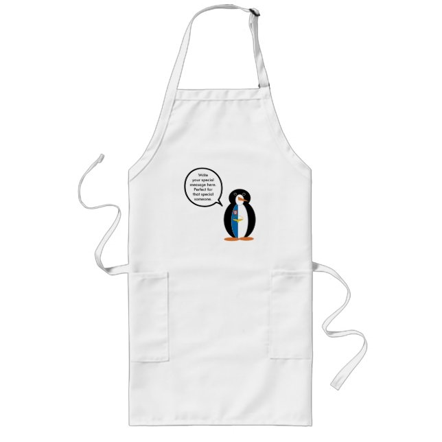 Tablier Long Azorean Flag Talking Ms. Penguin Long Apron (Devant)