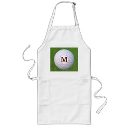 Tablier Long Balle de golf Monogramme Golfeur Gazon BBQ