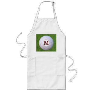 Tablier Long Balle de golf Monogramme Golfeur Gazon BBQ