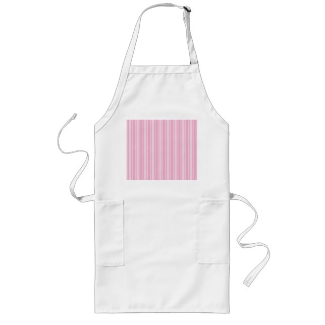 Tablier Long Bandes de bonbons rose pâle (Devant)