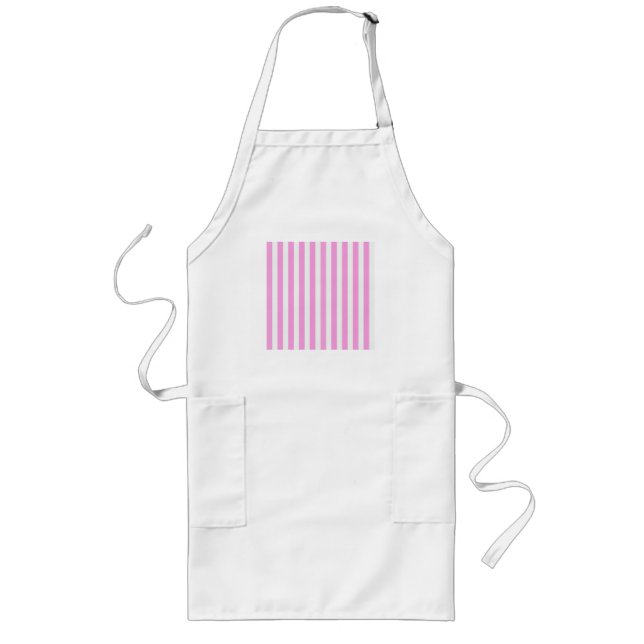 Tablier Long Bandes de bonbons roses et blanches (Devant)