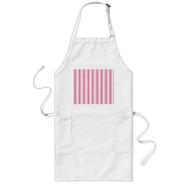 Tablier Long Bandes de bonbons roses et blanches (Devant)