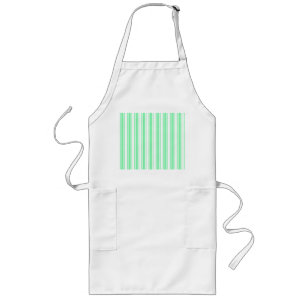 Tablier Long Bandes de bonbons vert et blanc pastel