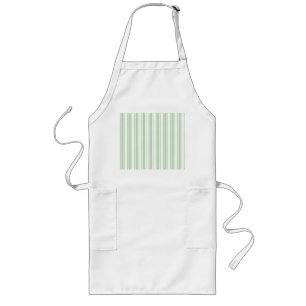 Tablier Long Bandes de bonbons vert pâle et blanc