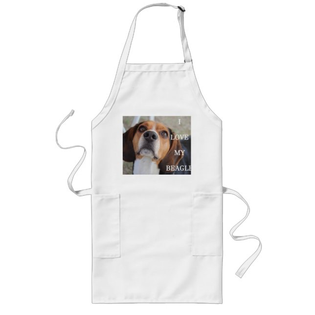 Tablier Long beagle amour w pic noir rouge blanc (Devant)