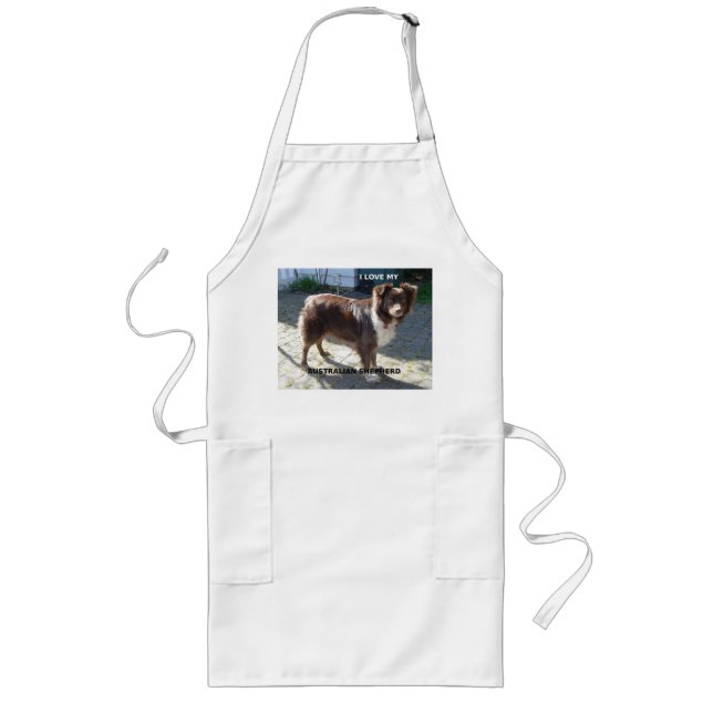 Tablier Long berger australien rouge tri amour w pic (Devant)