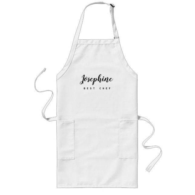 Tablier Long Best Chef Script Name Simple personalized (Devant)