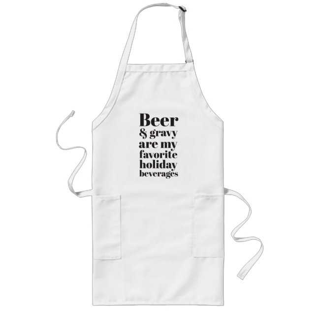Tablier Long Bière et Gravy Humour de vacances dire (Devant)