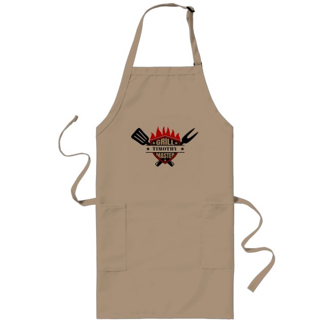 Tablier Long Birthday Grilling Apron | Custom Name (Devant)