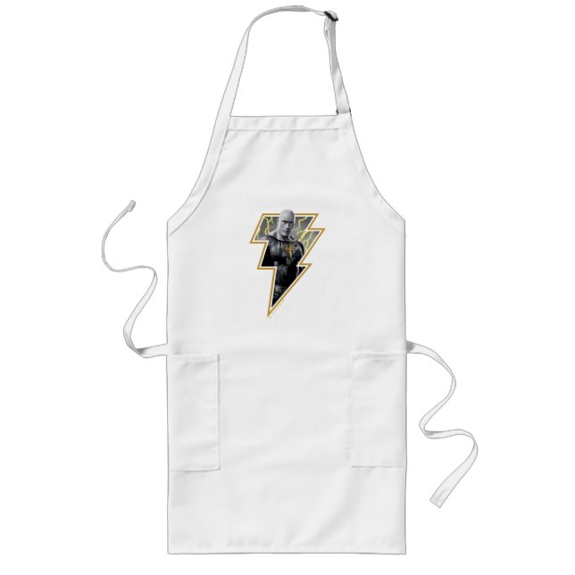 Tablier Long Black Adam Grey et Gold Lightning Graphic (Devant)