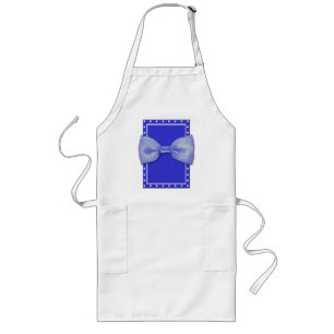 Tablier Long Blue Bowtie Apron