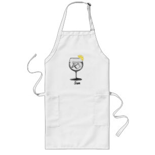 Tablier Long Boisson moderne avec tranche de citron, simple, pe