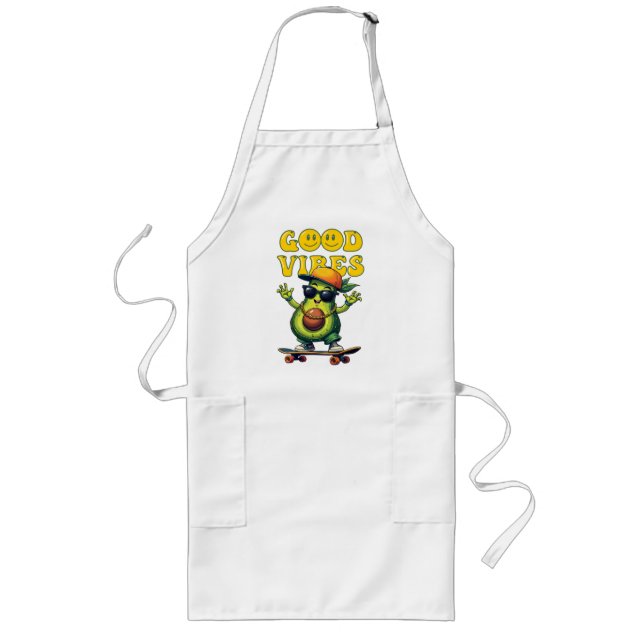 Tablier Long Bonnes vibes Avocado (Devant)