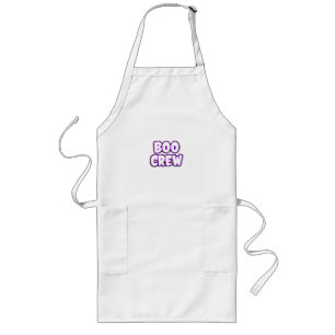 Tablier Long Boo Crew Neon Purple Contour Halloween Party T-Shi