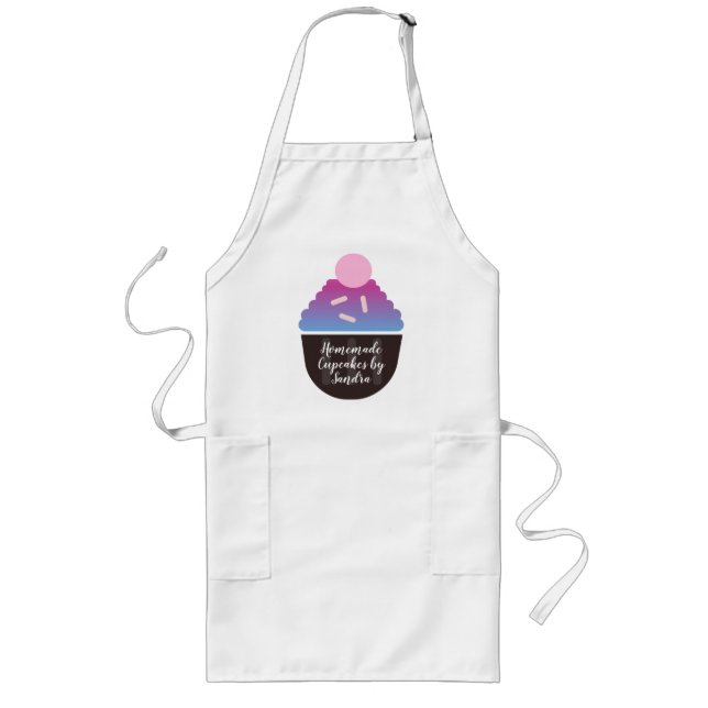 Tablier Long Boulangerie Business Cupcake Gradient Logo (Devant)