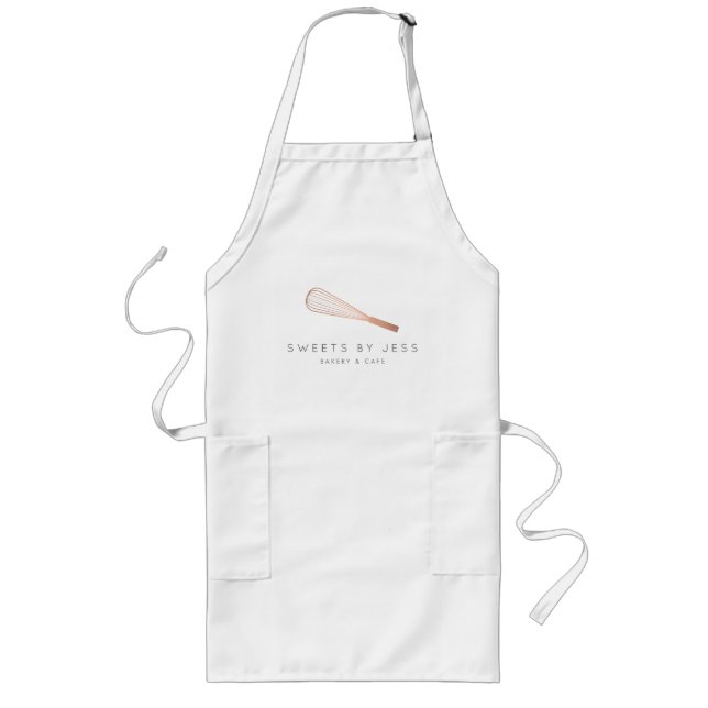 Tablier Long Boulangerie rose Gold Whisk (Devant)