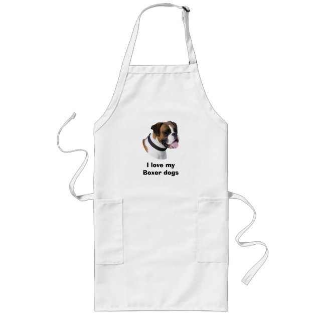 Tablier Long Boxer dog portrait (Devant)