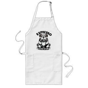 Tablier Long Bulldog au café chaud espresso