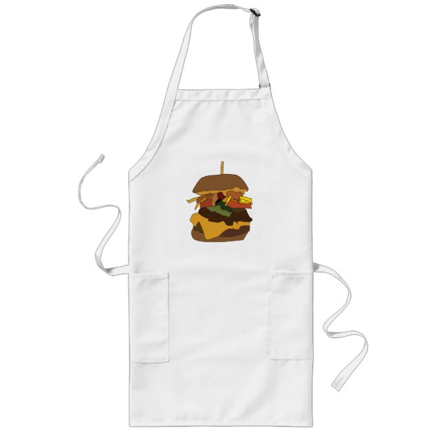 Tablier Long Burger Hamburger Burger Love Illustration (Devant)