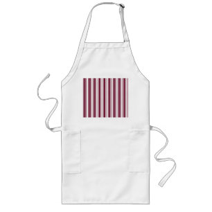 Tablier Long Burgundy rouge et blanc bonbons rayures