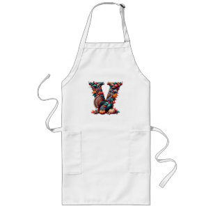Tablier Long Cadeau de lettre V style d'Action de grâce de dind